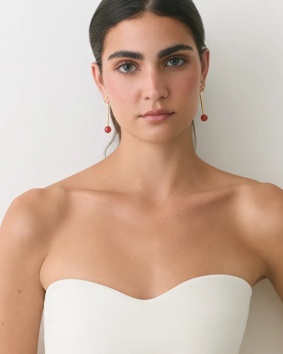 Cerise Bar Ear Jacket Earrings