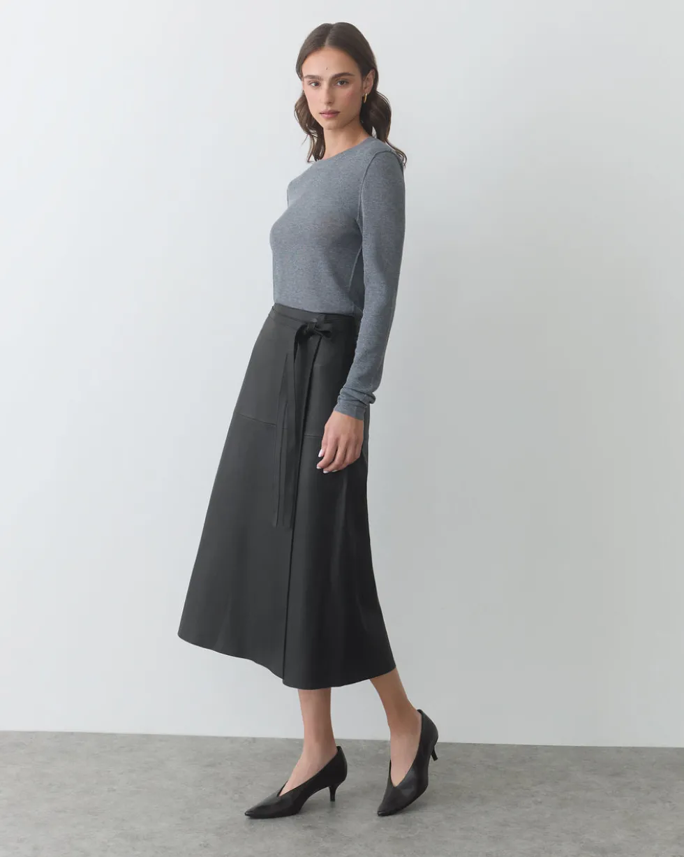 Leather Wrap Skirt