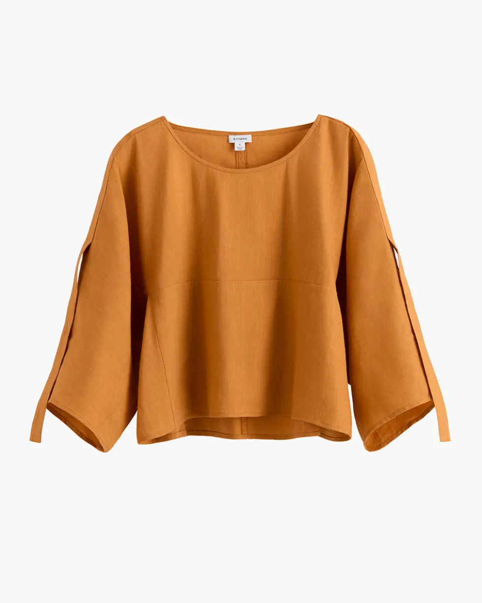Linen Adjustable Sleeve Top