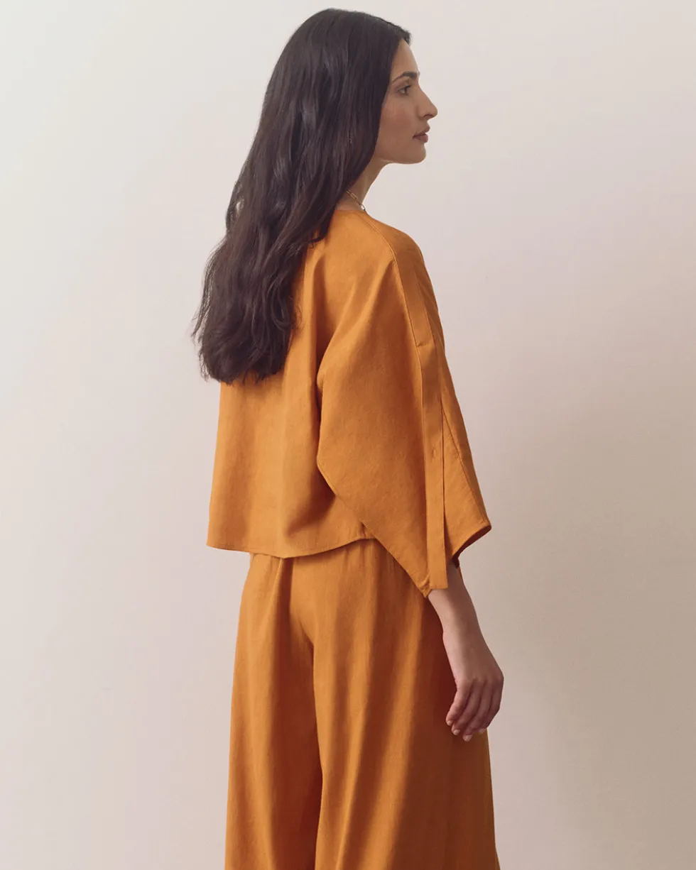 Linen Adjustable Sleeve Top
