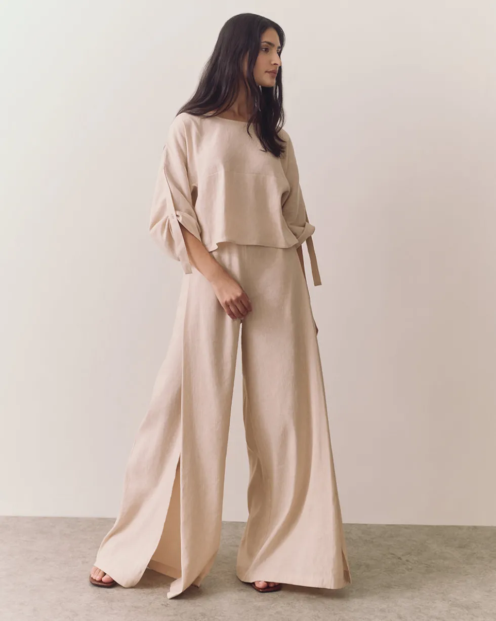Linen Pleated Pants