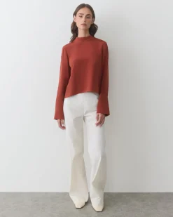 Silk Mock Neck Top