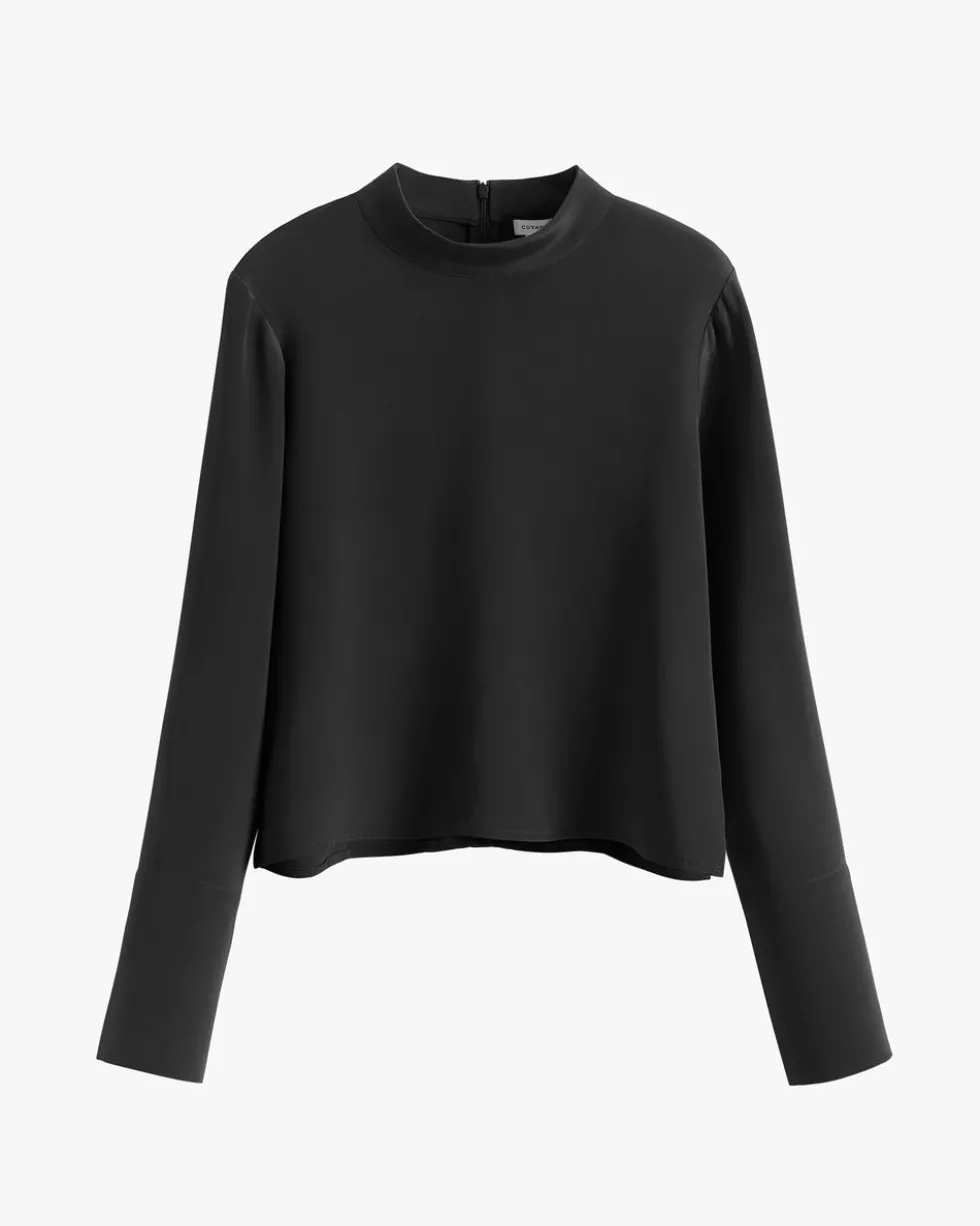 Silk Mock Neck Top