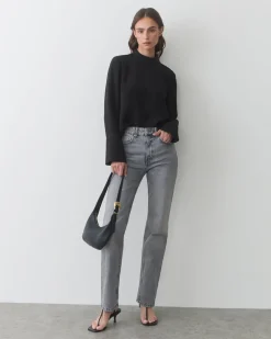 Silk Mock Neck Top