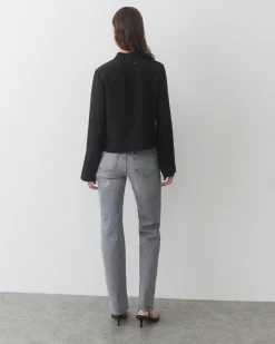 Silk Mock Neck Top