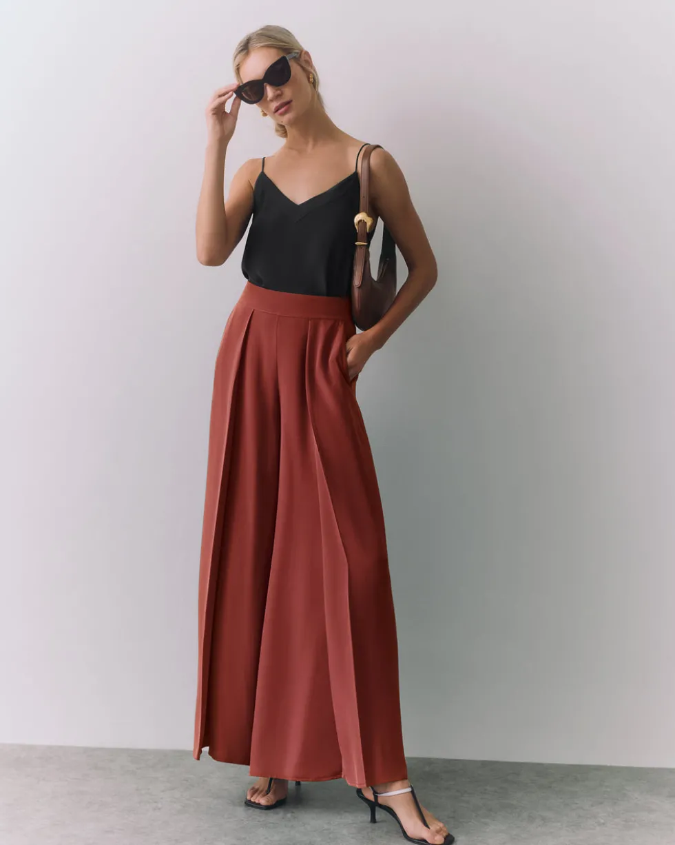 Silk Pleated Pant