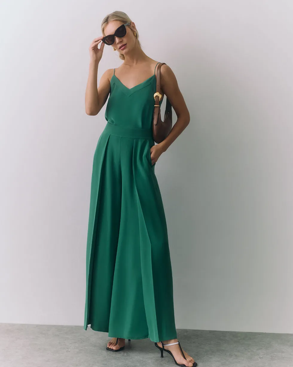 Silk Pleated Pant