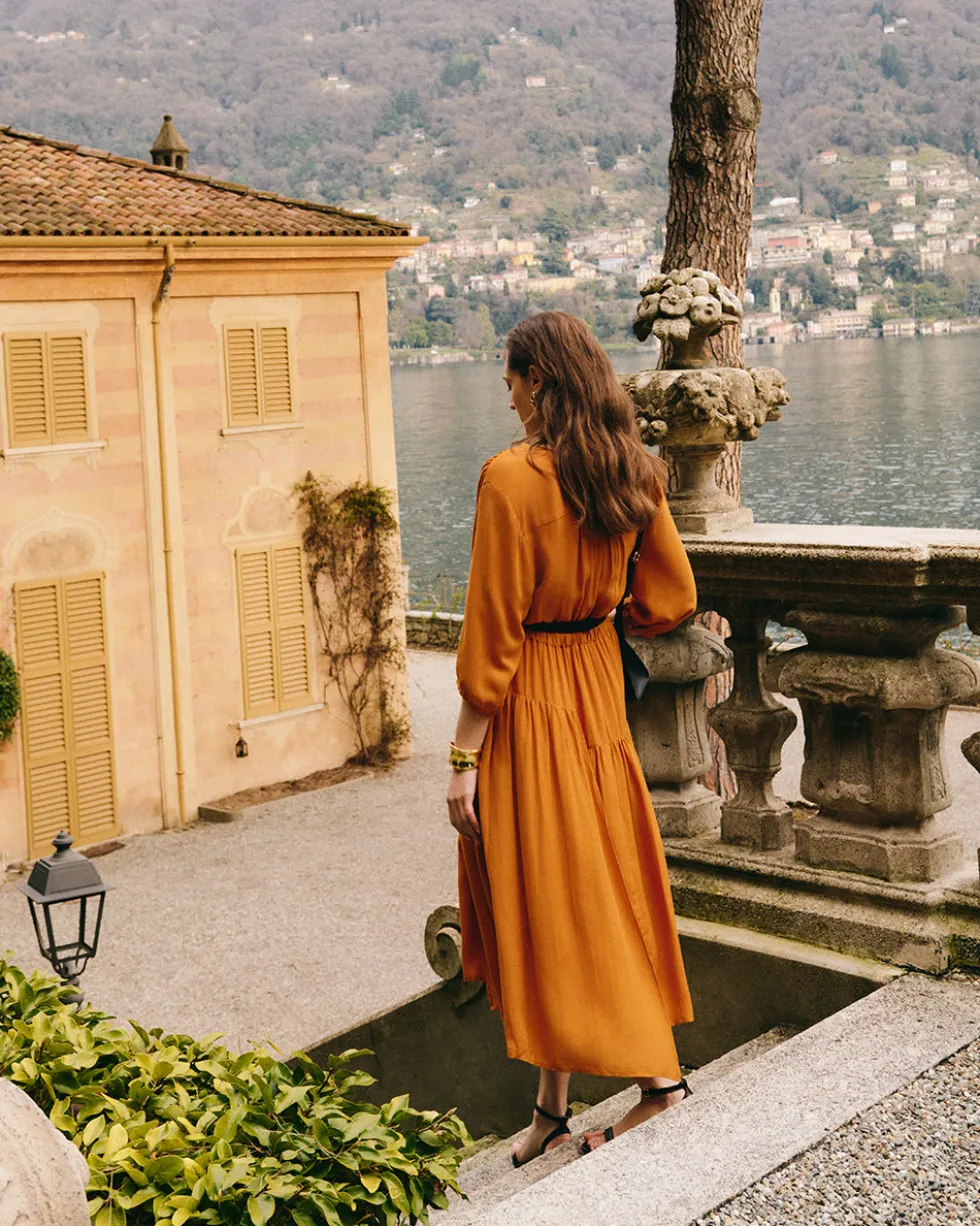 Tencel Gathered Panel Dress