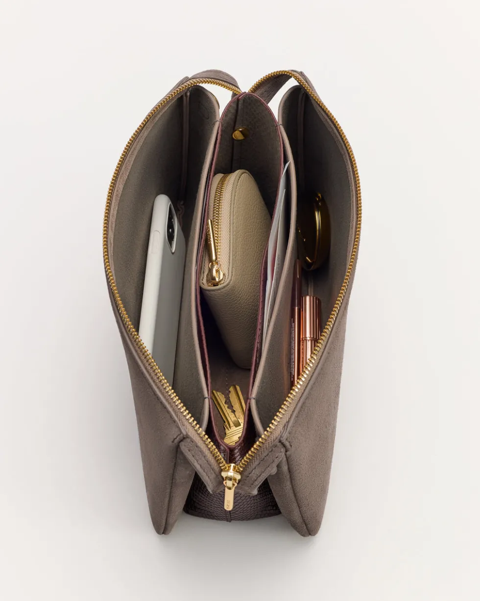 Tria Clutch (Suede/Snake)