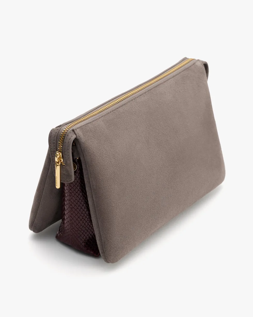 Tria Clutch (Suede/Snake)