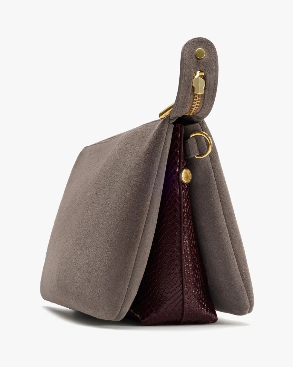 Tria Clutch (Suede/Snake)